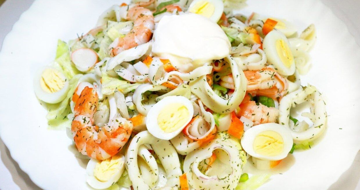 Platos de calamares en dieta proteica.